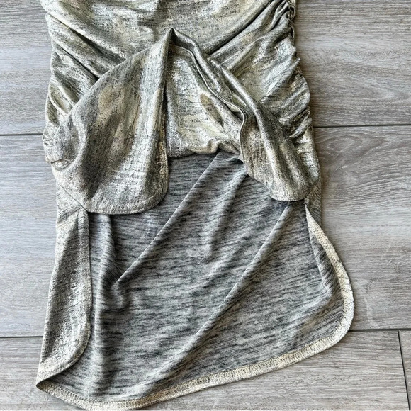 Joseph Ribkoff Light Gold Sleeveless Tunic with Ruching Style Made in Canada - Picture 10 of 15